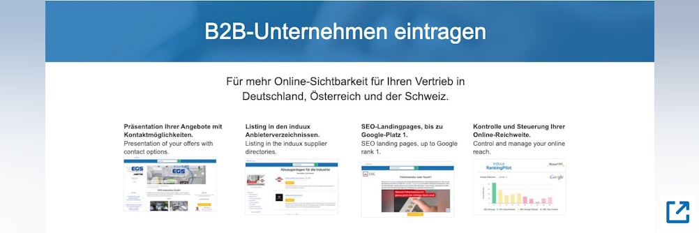 Firma eintragen im Internet und auf induux | Für B2B-Unternehmen