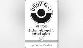 DGUV Test-Zeichen für Schutzeinrichtung X-Guard von Axelent